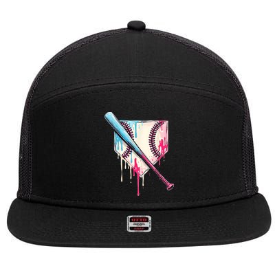 Cool Sport Baseballhome Plate Drip With Sprinkles Drip 7 Panel Mesh Trucker Snapback Hat