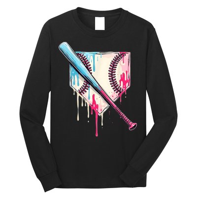 Cool Sport Baseballhome Plate Drip With Sprinkles Drip Long Sleeve Shirt