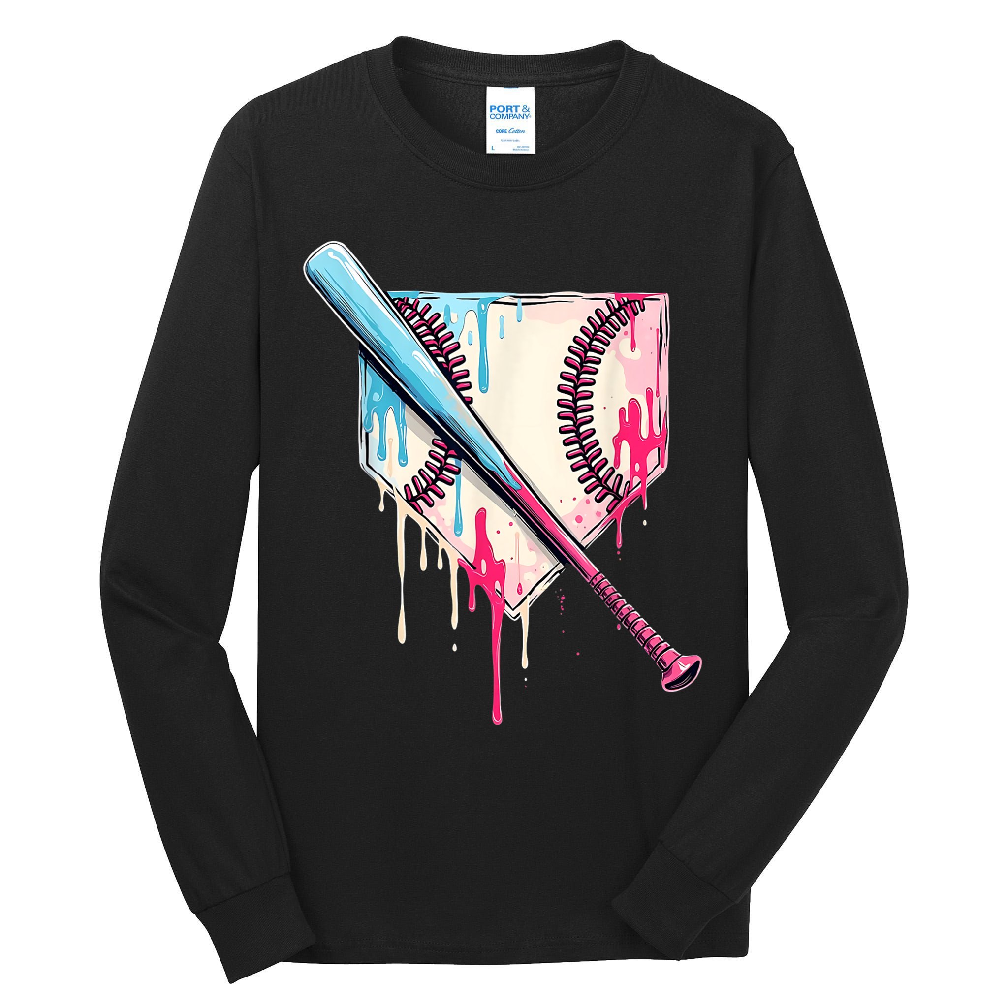 Cool Sport Baseballhome Plate Drip With Sprinkles Drip Tall Long Sleeve T-Shirt