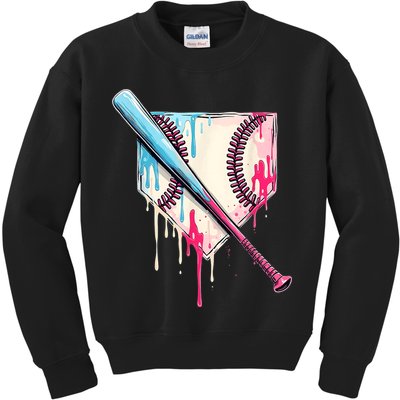 Cool Sport Baseballhome Plate Drip With Sprinkles Drip Kids Sweatshirt