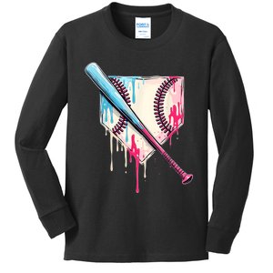 Cool Sport Baseballhome Plate Drip With Sprinkles Drip Kids Long Sleeve Shirt