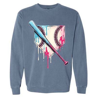 Cool Sport Baseballhome Plate Drip With Sprinkles Drip Garment-Dyed Sweatshirt