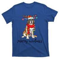 Christmas Saint Bernard Dog Holiday Lights Merry Woofmas Gift T-Shirt