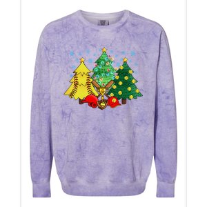 Christmas Softball Ball Christmas Tree Xmas Catcher Pitcher Cute Gift Colorblast Crewneck Sweatshirt