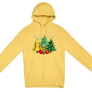 Christmas Softball Ball Christmas Tree Xmas Catcher Pitcher Cute Gift Premium Pullover Hoodie