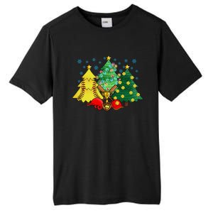 Christmas Softball Ball Christmas Tree Xmas Catcher Pitcher Cute Gift Tall Fusion ChromaSoft Performance T-Shirt