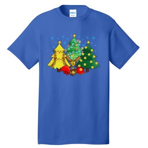 Christmas Softball Ball Christmas Tree Xmas Catcher Pitcher Cute Gift Tall T-Shirt