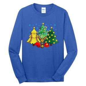 Christmas Softball Ball Christmas Tree Xmas Catcher Pitcher Cute Gift Tall Long Sleeve T-Shirt