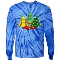 Christmas Softball Ball Christmas Tree Xmas Catcher Pitcher Cute Gift Tie-Dye Long Sleeve Shirt