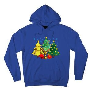 Christmas Softball Ball Christmas Tree Xmas Catcher Pitcher Cute Gift Tall Hoodie