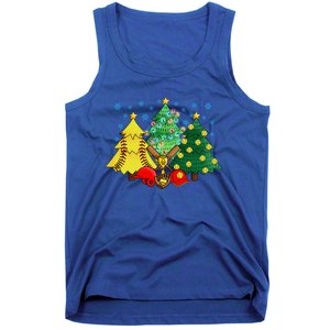 Christmas Softball Ball Christmas Tree Xmas Catcher Pitcher Cute Gift Tank Top