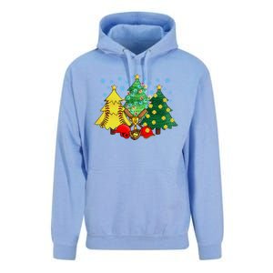 Christmas Softball Ball Christmas Tree Xmas Catcher Pitcher Cute Gift Unisex Surf Hoodie