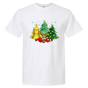 Christmas Softball Ball Christmas Tree Xmas Catcher Pitcher Cute Gift Garment-Dyed Heavyweight T-Shirt