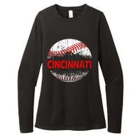 Cincinnati Souvenir Baseball City Downtown I Love Cincinnati Womens CVC Long Sleeve Shirt