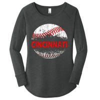 Cincinnati Souvenir Baseball City Downtown I Love Cincinnati Women's Perfect Tri Tunic Long Sleeve Shirt