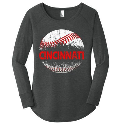 Cincinnati Souvenir Baseball City Downtown I Love Cincinnati Women's Perfect Tri Tunic Long Sleeve Shirt