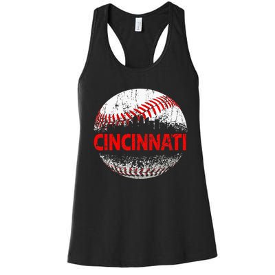 Cincinnati Souvenir Baseball City Downtown I Love Cincinnati Women's Racerback Tank