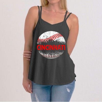 Cincinnati Souvenir Baseball City Downtown I Love Cincinnati Women's Strappy Tank