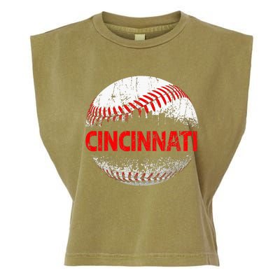 Cincinnati Souvenir Baseball City Downtown I Love Cincinnati Garment-Dyed Women's Muscle Tee