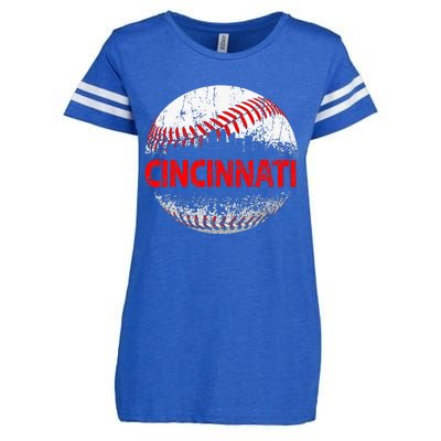 Cincinnati Souvenir Baseball City Downtown I Love Cincinnati Enza Ladies Jersey Football T-Shirt