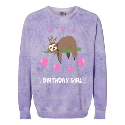 Cute Sloth Balloons Birthday Party Animal Colorblast Crewneck Sweatshirt