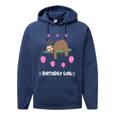 Cute Sloth Balloons Birthday Party Animal Performance Fleece Hoodie