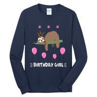 Cute Sloth Balloons Birthday Party Animal Tall Long Sleeve T-Shirt