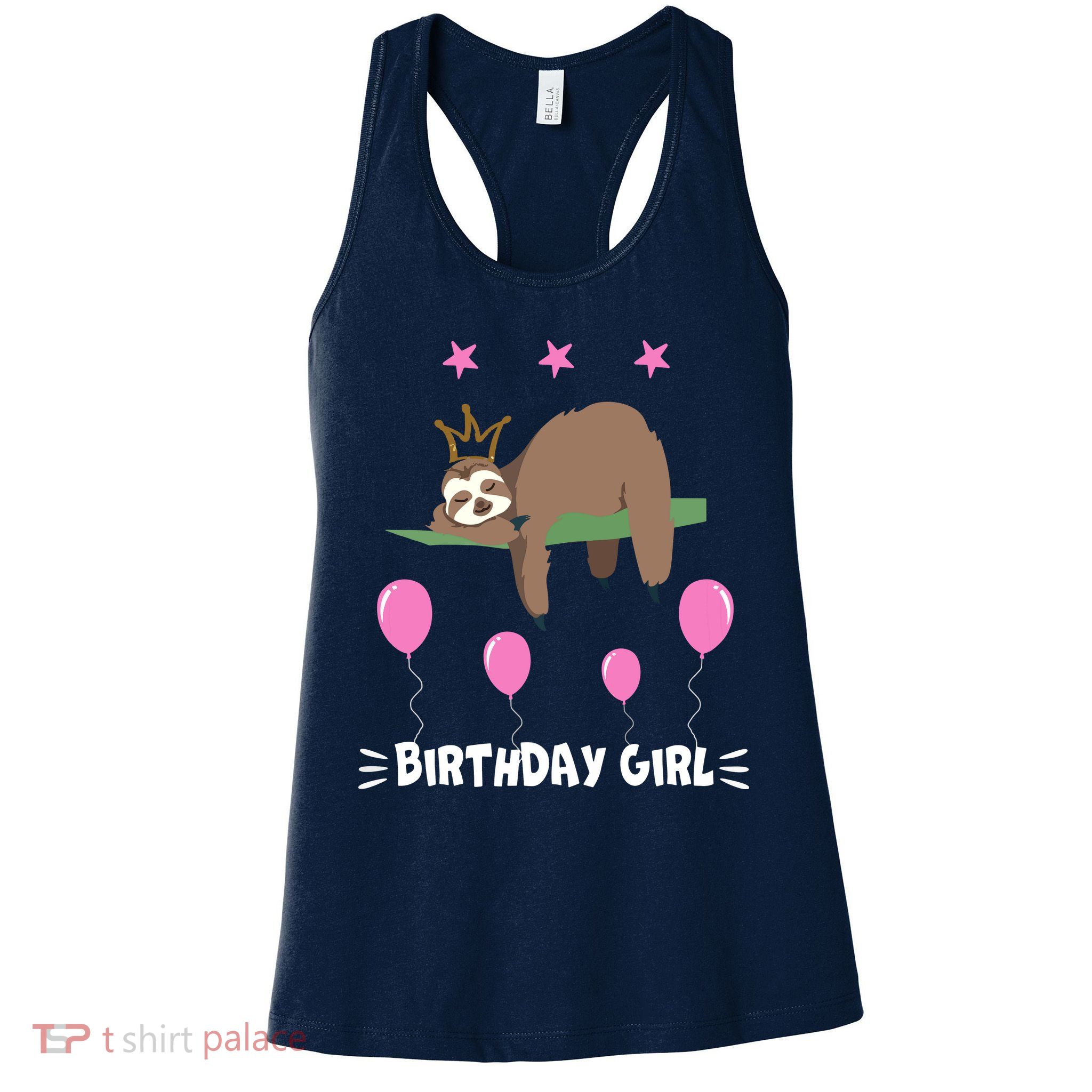Cute Sloth Balloons Birthday Party Animal Womens Tank Top