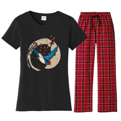 Colorful Swallow Birds Lover Nature Swallows Women's Flannel Pajama Set