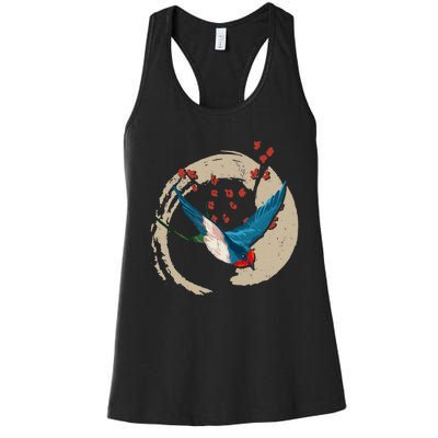 Colorful Swallow Birds Lover Nature Swallows Women's Racerback Tank