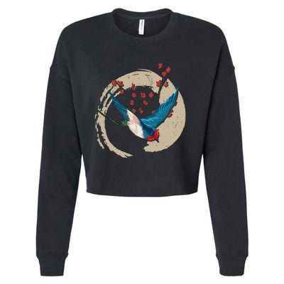 Colorful Swallow Birds Lover Nature Swallows Cropped Pullover Crew