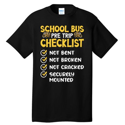 Cdl School Bus Driver Pretrip Trucking Retro Trucker Pride Tall T-Shirt