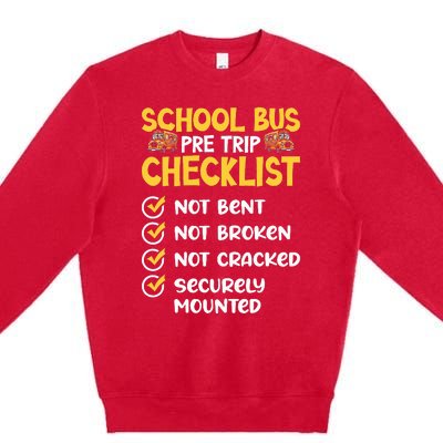 Cdl School Bus Driver Pretrip Trucking Retro Trucker Pride Premium Crewneck Sweatshirt