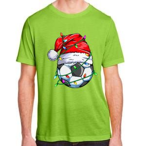 Christmas Soccer Ball Team Santa Sports Xmas  Adult ChromaSoft Performance T-Shirt