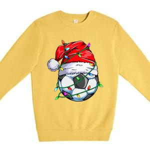 Christmas Soccer Ball Team Santa Sports Xmas  Premium Crewneck Sweatshirt