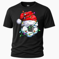 Christmas Soccer Ball Team Santa Sports Xmas  Cooling Performance Crew T-Shirt