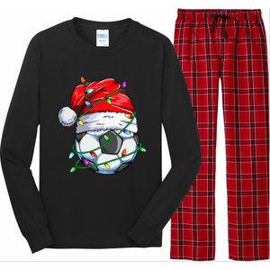 Christmas Soccer Ball Team Santa Sports Xmas  Long Sleeve Pajama Set