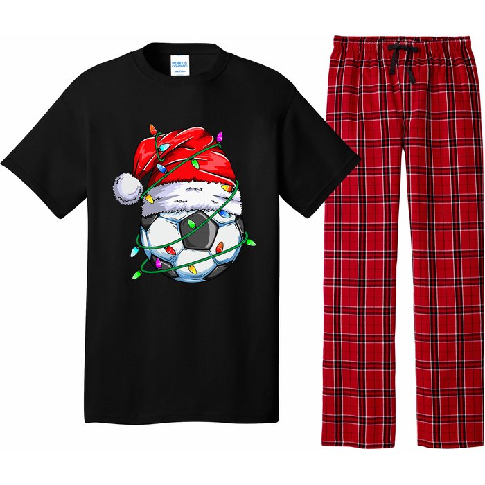 Christmas Soccer Ball Team Santa Sports Xmas  Pajama Set