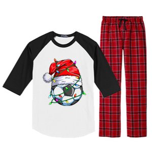 Christmas Soccer Ball Team Santa Sports Xmas  Raglan Sleeve Pajama Set