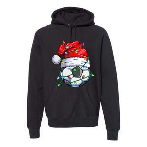 Christmas Soccer Ball Team Santa Sports Xmas  Premium Hoodie