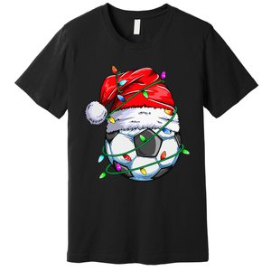 Christmas Soccer Ball Team Santa Sports Xmas  Premium T-Shirt