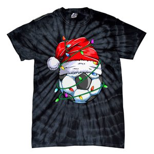 Christmas Soccer Ball Team Santa Sports Xmas  Tie-Dye T-Shirt