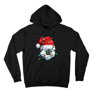 Christmas Soccer Ball Team Santa Sports Xmas  Tall Hoodie