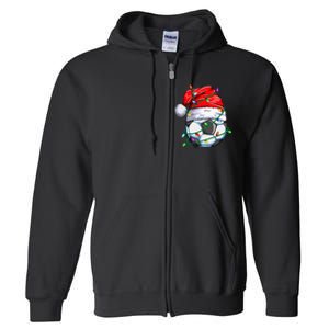 Christmas Soccer Ball Team Santa Sports Xmas  Full Zip Hoodie