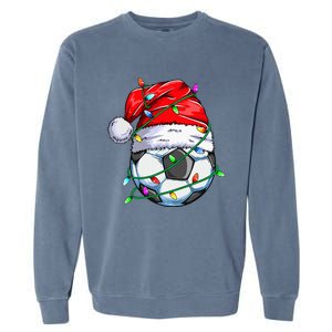 Christmas Soccer Ball Team Santa Sports Xmas  Garment-Dyed Sweatshirt