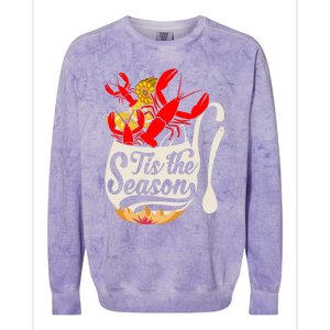 Crawfish Season Boil Funny Crayfish Eating Lobster Gift Colorblast Crewneck Sweatshirt