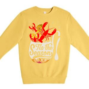 Crawfish Season Boil Funny Crayfish Eating Lobster Gift Premium Crewneck Sweatshirt