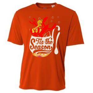 Crawfish Season Boil Funny Crayfish Eating Lobster Gift Cooling Performance Crew T-Shirt