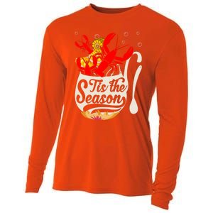 Crawfish Season Boil Funny Crayfish Eating Lobster Gift Cooling Performance Long Sleeve Crew