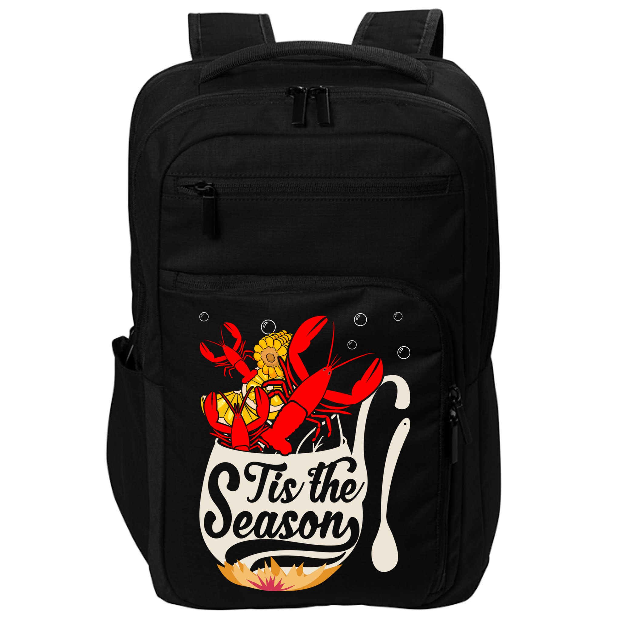Crawfish Season Boil Funny Crayfish Eating Lobster Gift Impact Tech Backpack
